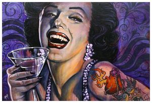 Marilyn Noir - Black Haired Tattooed Monroe - Fine Art Print