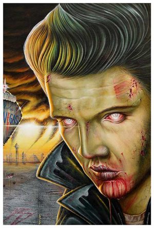 Viva Las Vegas Zombie Elvis - Fine Art Print Randy Drako