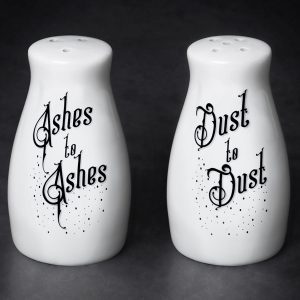 Ashes to ashes salt and pepper shakers