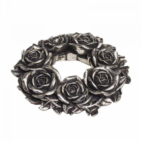 Black Rose Wreath Candle Holder or Wall Decor V65 Alchemy Gothic ...